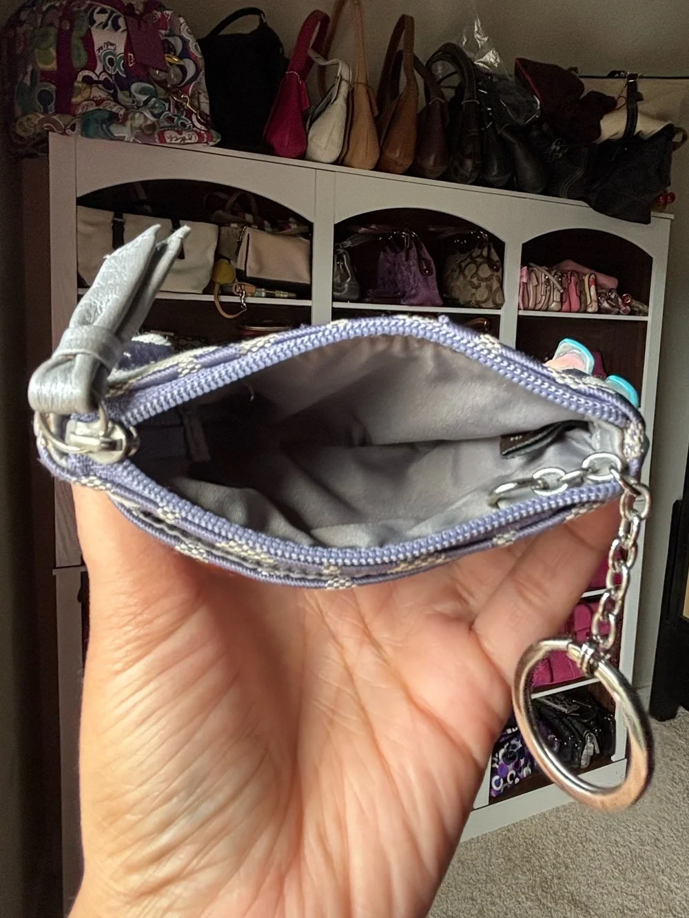 🪙💜COACH Ashley Pleated Op Art Coin Purse💜🪙